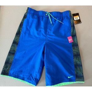 Nike Men’s Mesh Swimmer  Lined Blue Green Shorts Size S #1109